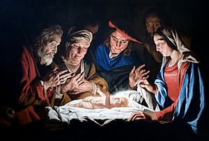 Archivo:Adoration of the sheperds - Matthias Stomer