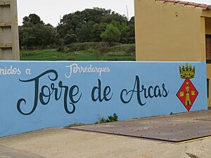 Archivo:Grafía de recibimiento y bienvenida al municipio de Torre de Arcas (Teruel)