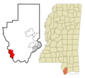 Hancock County Mississippi Incorporated and Unincorporated areas Pearlington Highlighted