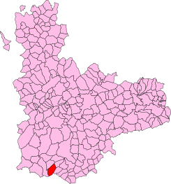 Extensión del término municipal dentro de la provincia de Valladolid