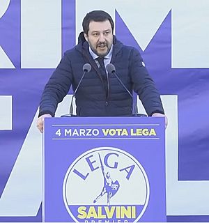 Archivo:Matteo Salvini - Manifestazione Piazza Duomo - 24 Febbraio 2018