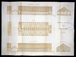 Archivo:Plan of a ward building, Renkioi Hospital, designed by Brunel Wellcome L0030195