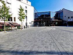 Rathaus Unterschleißheim, Haupteingang, 22.8.2015 - 2.JPG