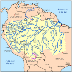 La especie habita en la cuenca del río Grande.