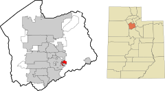 Salt Lake County Utah incorporated and unincorporated areas Granite highlighted.svg