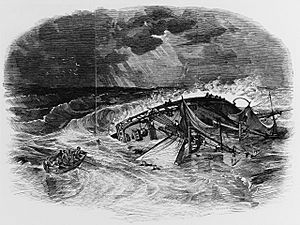 Archivo:The Illustrated London News 23 January 1847 - loss of USS Somers off Vera Cruz