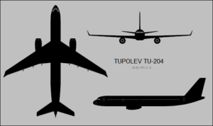 Archivo:Tupolev Tu-204 three-view silhouette