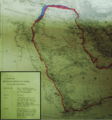 1918 British Government Map illustrating Territorial Negotiations between H.M.G. and King Hussein