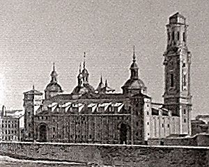 Archivo:Basílica del Pilar de Zaragoza en 1806