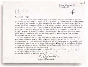 Archivo:Carta Pablo Azcárate a Max Aub