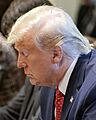 Donald Trump praying on 19 November 2019, from- Cabinet Meeting (49092290281) (cropped)