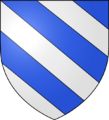 Ecu bandé d'azur et d'argent