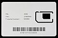 Full-size SIM card with PIN and PUK-2459