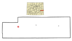 Kiowa County Colorado Incorporated and Unincorporated areas Haswell Highlighted.svg