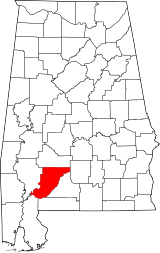 Map of Alabama highlighting Monroe County.svg