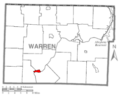 Map of Tidioute, Warren County, Pennsylvania Highlighted.png
