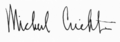Michael Crichton signature circa 1993