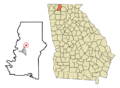 Murray County Georgia Incorporated and Unincorporated areas Eton Highlighted