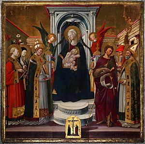 Archivo:Neri di bicci, madonna col bambino e santi, 1457-59, 01