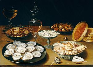 Archivo:Osias Beert the Elder - Dishes with Oysters, Fruit, and Wine - Google Art Project