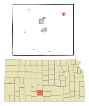 Pratt County Kansas Incorporated and Unincorporated areas Preston Highlighted.svg