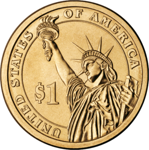 Archivo:Presidential dollar coin reverse
