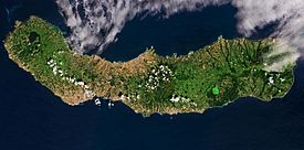 Imagen de satélite de la isla de San Miguel.