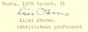 Signature of Liisi Oterma.png