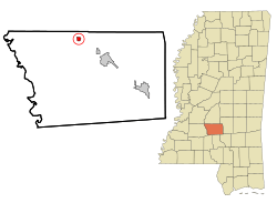 Simpson County Mississippi Incorporated and Unincorporated areas Braxton Highlighted.svg