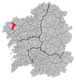 Extensión del municipio en Galicia