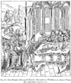 State Banquet Serving the Peacock Fac simile of a Woodcut in an edition of Virgil folio published at Lyons in 1517