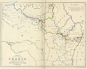 Archivo:A map of the Eastern boundary of France to illustrate Article III in The First Peace of Paris 30th May 1814