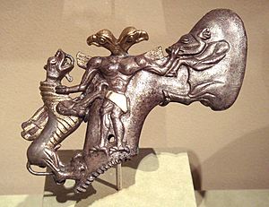Archivo:BMAC, Axe with eagle headed demon and animals, 3rd - early 2nd millennium BCE