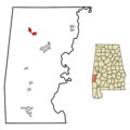 Choctaw County Alabama Incorporated and Unincorporated areas Lisman Highlighted