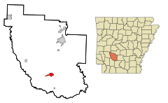 Clark County Arkansas Incorporated and Unincorporated areas Gurdon Highlighted.svg
