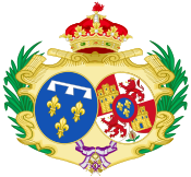 Coat of Arms of Infanta Luisa Fernanda of Spain, Duchess of Montpensier.svg