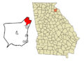 Franklin County Georgia Incorporated and Unincorporated areas Gumlog Highlighted