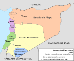 Archivo:French Mandate for Syria and the Lebanon map es
