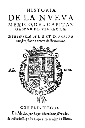 Archivo:Gaspar de Villagra (1610) Historia de la Nueva Mexico