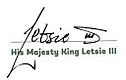 Firma de Letsie III de Lesoto