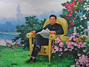 Archivo:Kim Jong-il in North Korean propaganda (6075328850)