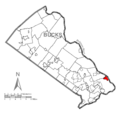 Map of Morrisville, Bucks County, Pennsylvania Highlighted