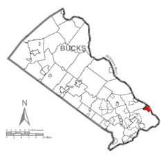Map of Morrisville, Bucks County, Pennsylvania Highlighted.png