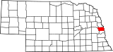 Map of Nebraska highlighting Douglas County.svg
