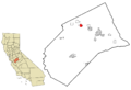 Merced County California Incorporated and Unincorporated areas Livingston Highlighted