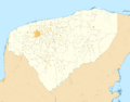 Mexico Yucatan location map (urban areas)
