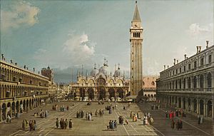 Archivo:Piazza San Marco with the Basilica, by Canaletto, 1730. Fogg Art Museum, Cambridge