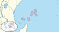 Seychelles in its region (small islands magnified)