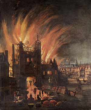 Archivo:The Great Fire of London, with Ludgate and Old St. Paul's