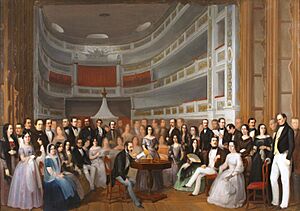 Archivo:Una lectura de Ventura de la Vega (1845)